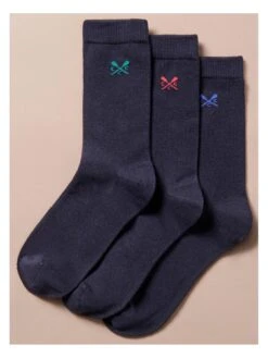 Crew Clothing 3 Pack Plain Bamboo Socks - Navy
