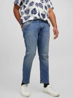 Jack & Jones Plus Glenn Slim Fit Jeans - Mid Wash