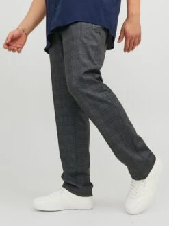 Jack & Jones PLUS Phil Check Chinos - Dark Grey