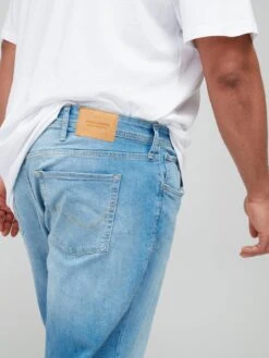 Jack & Jones Plus Mike Regular Tapered Fit Jeans - Light Wash -Barbou Clothing Shop V9I62 SQ4 0000000020 BLUE MDd