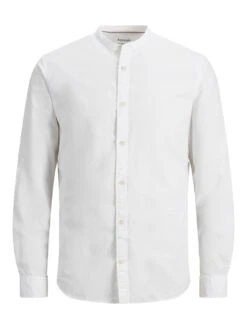Jack & Jones Summer Collarless Shirt - White -Barbou Clothing Shop V9I6D SQ5 0000000013 WHITE MDd1
