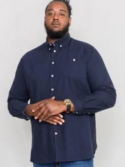 D555 Colchester 1 Oxford Shirt With Button Down Collar - Navy