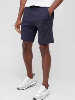 BOSS Headlo Curved Jersey Shorts - Dark Blue