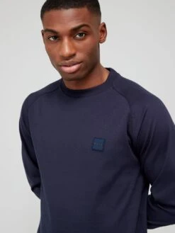 BOSS Stadler 82 Crew Neck Sweatshirt - Dark Blue  -Barbou Clothing Shop VALDT SQ4 0000000354 DARK BLUE MDd