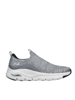 Skechers Arch Fit Ascension Arch Fit Knit Stretch Fit Slip-on Trainer - Grey