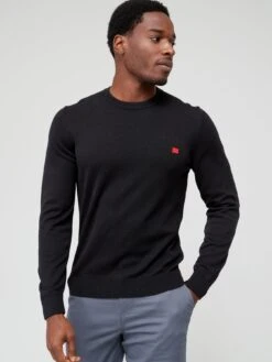 HUGO San Cassius-C1 Crew Neck Jumper - Black 