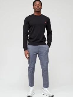 HUGO San Cassius-C1 Crew Neck Jumper - Black  -Barbou Clothing Shop VAOJ2 SQ3 0000000004 BLACK MDo