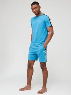 BOSS Bodywear Structure Short Pyjama Set - Blue