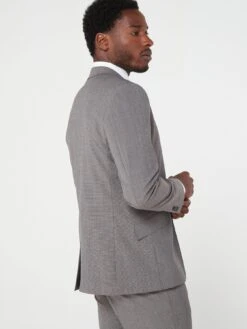 Peter Werth X Very Slim Fit Dogtooth Suit Jacket -Barbou Clothing Shop VB83S SQ4 0000000143 BROWN MDd