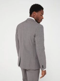 Peter Werth X Very Slim Fit Dogtooth Suit Jacket -Barbou Clothing Shop VB83S SQ5 0000000143 BROWN MDd1