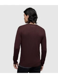 AllSaints Mode Merino Wool Knitted Jumper - Dark Red -Barbou Clothing Shop VBCPS SQ4 0000000315 DARK RED MDb