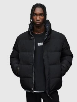AllSaints Novern 2-In-1 Reversible Padded Jacket - Black/Blue