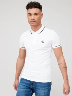 Calvin Klein Jeans Tipping Slim Polo Shirt - White
