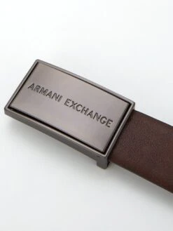 Armani Exchange Reversible Plaque Leather Belt - Black -Barbou Clothing Shop VBX6Z SQ5 0000000004 BLACK SLd2