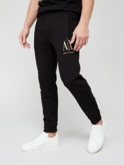 Armani Exchange Large Logo Ax Joggers - Black