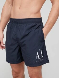 Armani Exchange Classic Icon Logo Swim Shorts - Navy -Barbou Clothing Shop VBY6H SQ4 0000000048 NAVY MDd
