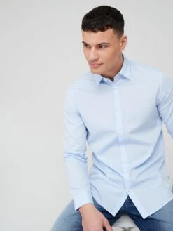 Armani Exchange Textured Shirt - Light Blue -Barbou Clothing Shop VBY6Y SQ6 0000000150 LIGHT BLUE MDd2