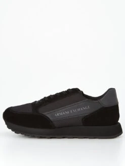 Armani Exchange Suede Mix Runner Trainers - Black