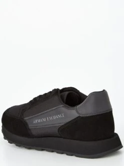 Armani Exchange Suede Mix Runner Trainers - Black -Barbou Clothing Shop VBY7G SQ3 0000000004 BLACK SLf