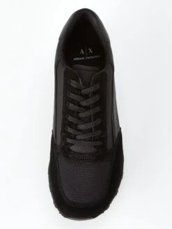 Armani Exchange Suede Mix Runner Trainers - Black -Barbou Clothing Shop VBY7G SQ4 0000000004 BLACK SLt