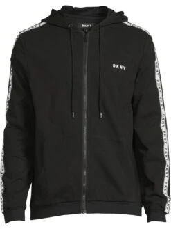 DKNY Kings Long Sleeve Hooded Top - Black -Barbou Clothing Shop VBZPB SQ5 0000000004 BLACK MDd1