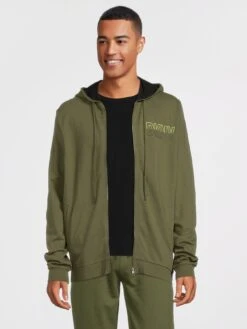 DKNY Everblades Hooded Loungetop - Khaki