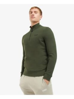 Barbour International Essential Half Zip Sweat - Green -Barbou Clothing Shop VCAYK SQ4 0000000047 GREEN MDd
