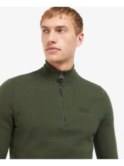 Barbour International Essential Half Zip Sweat - Green -Barbou Clothing Shop VCAYK SQ5 0000000047 GREEN MDd1