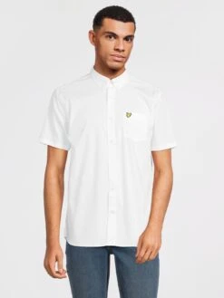 Lyle & Scott Poplin Short Sleeve Shirt - White
