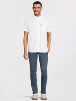 Lyle & Scott Poplin Short Sleeve Shirt - White -Barbou Clothing Shop VCBPD SQ4 0000000013 WHITE MDd