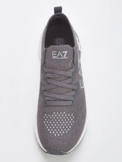 EA7 Emporio Armani Crusher Knit Runner Trainers - Grey -Barbou Clothing Shop VCHMP SQ4 0000000005 GREY SLt