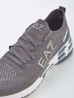 EA7 Emporio Armani Crusher Knit Runner Trainers - Grey -Barbou Clothing Shop VCHMP SQ6 0000000005 GREY SLd