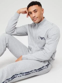 Emporio Armani Bodywear Loungewear Sweater & Joggers Set - Grey  -Barbou Clothing Shop VD63L SQ6 0000000215 LIGHT GREY MDd2