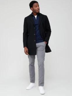 Very Man Faux Wool Over Coat - Black 7 Very Man Faux Wool Over Coat - Black -Barbou Clothing Shop VD6WO SQ3 0000000004 BLACK MDo