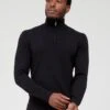Everyday Cotton Rich 1/4 Zip Jumper - Black 