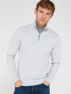 Very Man Mock Shirt 1/4 Zip - Grey