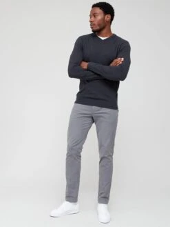 Everyday Cotton Rich V Neck Jumper - Grey -Barbou Clothing Shop VD6YN SQ3 0000000005 GREY MDo