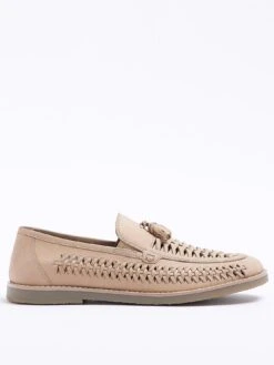 River Island Woven Tassel Loafer - Stone