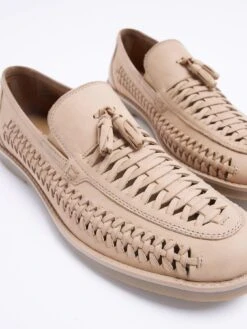 River Island Woven Tassel Loafer - Stone -Barbou Clothing Shop VDRUM SQ6 0000016344 LIGHT NATURAL SLd