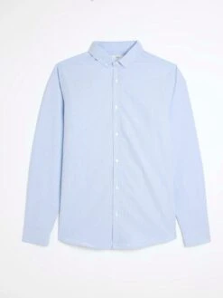 River Island Long Sleeve Muscle Oxford Shirt - Light Blue -Barbou Clothing Shop VDRVT SQ5 0000000150 LIGHT BLUE MDd1