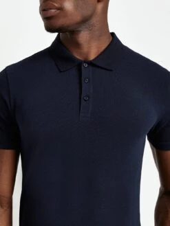 River Island Short Sleeve Basic Muscle Fit Polo - Navy -Barbou Clothing Shop VDRW7 SQ4 0000000048 NAVY MDd