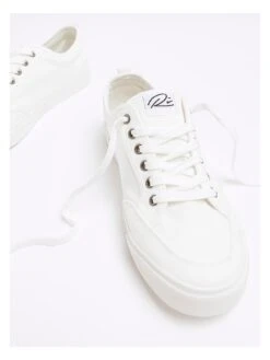 River Island Lace Up Canvas Plimsoll - White -Barbou Clothing Shop VDRY7 SQ5 0000000013 WHITE SLt