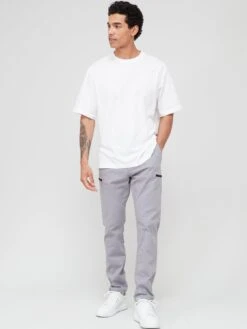 Very Man Garment Dyed Zip Pocket Trousers - Grey  -Barbou Clothing Shop VEGNP SQ4 0000000005 GREY MDd