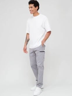 Very Man Garment Dyed Zip Pocket Trousers - Grey  -Barbou Clothing Shop VEGNP SQ5 0000000005 GREY MDd1