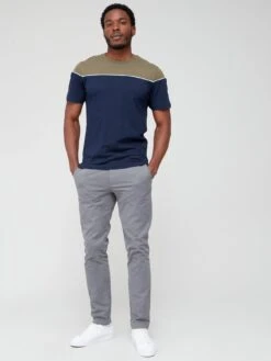 Everyday Piped T-shirt - Navy/Khaki -Barbou Clothing Shop VEGO4 SQ3 0000000029 MULTI MDo