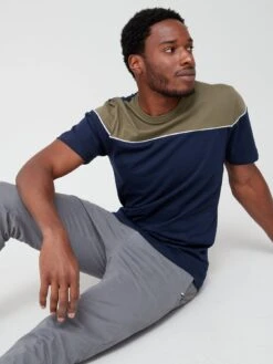 Everyday Piped T-shirt - Navy/Khaki -Barbou Clothing Shop VEGO4 SQ4 0000000029 MULTI MDd