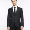 River Island Slim Twill Suit Jacket - Black