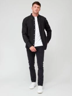 Very Man Long Sleeve Denim Shirt - Black  -Barbou Clothing Shop VEIDN SQ3 0000000004 BLACK MDo
