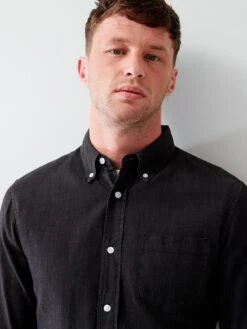 Very Man Long Sleeve Denim Shirt - Black  -Barbou Clothing Shop VEIDN SQ4 0000000004 BLACK MDd