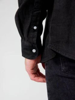 Very Man Long Sleeve Denim Shirt - Black  -Barbou Clothing Shop VEIDN SQ6 0000000004 BLACK MDd2